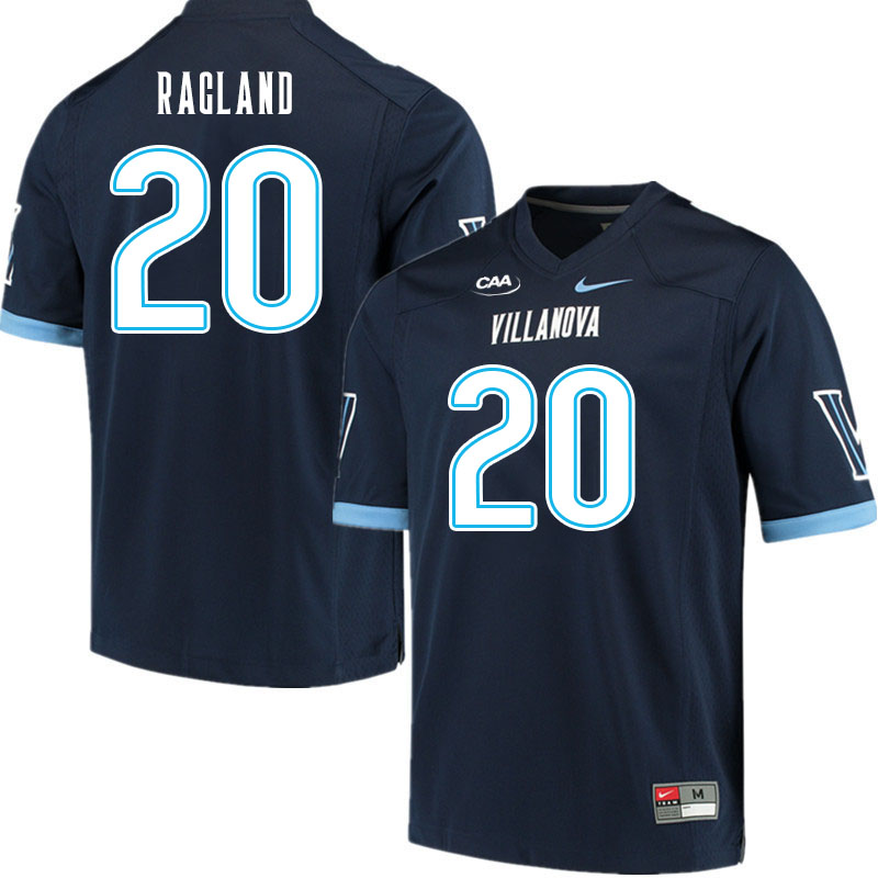 Men #20 Isaiah Ragland Villanova Wildcats College Football Jerseys Stitched Sale-Navy